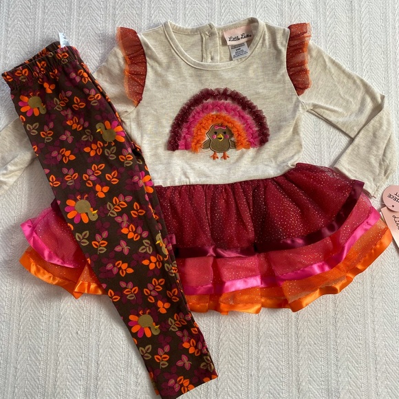 Little Lass Baby 24 Months Girls Turkey Leggings 2 Piece Set